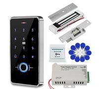 de Control de Acceso de puerta a prueba de agua IP68, teclado biométrico RFID, fuente de alimentación, cerraduras magnéticas eléctricas de 180KG for el hogar,Seguridad(Kit4 (Bolt Lock))