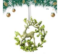 de copo de nieve | Colgante festivo seguro con detalle de lentejuelas verdes | Decoración ornamental para árbol - para ventana estante salón casa de pared interior