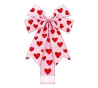 De Corazón Con Cinta Para Gabinete - Lazos Decorativos Grandes Rojos De 25x20x100 Cm | Juego D Decoración Navideña Para El Día D San Valentín, Colección Acento Festivo Con Mango Espejo