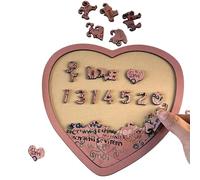 De Corazón De Madera | Manualidades de Madera de 100 Idiomas,Puzzle Del Día De San Valentín | Para Mesa Ventana Porche Fiesta Festival Oficinas Hogar