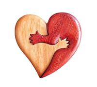 de corazón de madera - Tokens de arte de madera de corazón creativo para decoración de oficina e ideas de regalos | Pequeñas fichas de abrazos con diseño de mantenimiento a mano, escultura