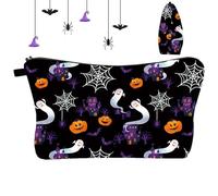 de cosméticos de Halloween - Organizador de viaje de maquillaje impermeable, espaciosa de almacenamiento con cremallera, estuche portátil ligero | Práctico estuche de belleza para nadar en