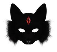 de cosplay, gorro transpirable de Halloween con diseño de gato, cubierta de cara sintética con gemas, para niños, hombres, mujeres, adultos, escenario, teatro, sesiones de fotos, eventos