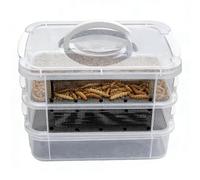 de cría de de harina, tanque alimentador ventilado de doble malla con separador de residuos, 2 o 3 capas, contenedor de ABS transparente para de seda y amarillos de la