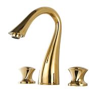de Cuenca de 3 Agujeros, Matriz de baño de baño lámpara de latón Dividido Dual manijas de Agua fría y Caliente de cuencas de baño de baño