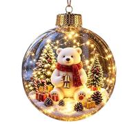 de cuento de Navidad cálido LED oso pingüino muñeco de nieve | Bola de escena navideña iluminada para entrada, vestíbulo, chimenea, estantería, árbol de ventana
