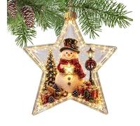 de Cuento Navideño Luminoso Decoración con Estrella de Puntas | Colgantes Navideños con Escena en Miniatura Para Propietarios Hogar Oficina Apartamento Salón Dormitorio