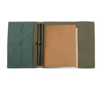 de Cuero para Diario A5 Estuche Libro de Texto en Cuero PU Tríptico | Bolsa con de Tarjeta Para Diaristas Viajeros Profesionales Estudiantes Profesores Artistas Oficina en Casa Apartamento Verde