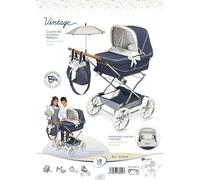 DE CUEVAS TOYS Vintage Coche Reborn Plegable con SOMBRILLA Y Bolso