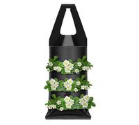 De Cultivo De Fresas - Macetero Colgante De PE 22x54 Cm | Bolsillo De Pared Vertical De 9 Agujeros Para Tomates Y Flores | Sacos De Jardín Con Asa Resistente | Conjunto De Jardinería Vertical Pa