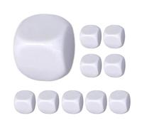 de Dados en acrílico: Brote seco Dados Blancos, Conjunto de Redondeados Personalizables | Conteo de matemáticas educativas Conteo de Bloques de construcción, Seis Lados Escribir en