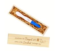 de de Embarazo de Madera, de Recuerdo de Prueba de Embarazo, Regalo Sorpresa Grabado con Láser con Cinta de Fibra para Esposo y , 8x2x1.2 pulgadas