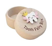 De De Los Dientes - Recuerdo De Dientes Personalizado, De Dientess De Bebé De Madera, Hermoso Titular Del Tesoro De Reliquia Para Shower Para Niños Y Niñas.