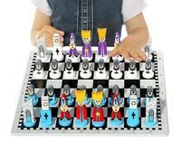 de de Madera - Tablero de de Dibujos Animados portátiles | Viajes Set para niños Ejercicios de Estrategia de de Mesa de Aprendizaje para Adultos Juegos Familiar