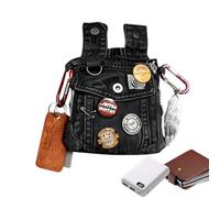 de de Muslo Vintage ? utilitaria Estilo Punk de Mezclilla | Bolso con múltiples Bolsillos en Las piernas para vanguardista | para Adolescentes Hombres Adultos Ropa de
