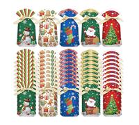 de de Navidad - 50 piezas reutilizables y festivas, bolsas de embalaje de Navidad - para aperitivos festivos, palomitas de maíz, Halloween, cumpleaños, vacaciones, aula