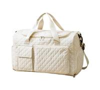 de deporte para mujer, con correa ancha para el hombro, 17,32 x 7,87 x 16,54 pulgadas, gran capacidad, de viaje para llevar al gimnasio para toallas, ropa y artículos esenciales, beige