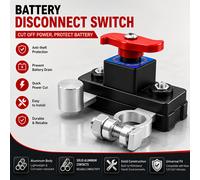 de desconexión de batería Master - de desconexión de cuerpo de aluminio puro, 12-24V, de apagado/parada de energía para una gestión eficiente de la batería