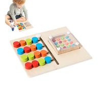 de Diapositivas de Madera - Tablero vibratorio de Cuentas de Viaje de 14,9x19,8x0,8 cm, Juego de, Juguete de clasificación de Colores | Regalo Educativo portátil para niños y