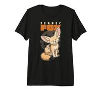 De Dibujos Animados Fennec Fox Raza Animal Amante Lindo Zorros Camiseta Premium