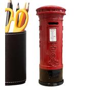 de dinero de ahorro de metal rojo - aleación de hierro 6x17.5cm | Retro Money Box Desk Mailbox Bank | Multifuncional Ahorro Banco Decoración Para Niños de la familia Me Everyday Use.