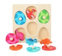de Dinosaurios de Madera | Juego Educativo Educativo con Bloques de construcción | Clasificación de Colores y clasificación de Huevos, para niños, niñas, Escuela, hogar, Sala de Juegos y