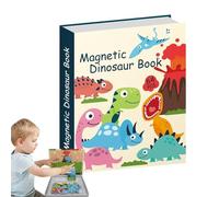 de dinosaurios magnéticos - Juguete educativo, Juego de magnético adecuado para viajes | Juego de aprendizaje de dinosaurios interactivos, Libro de magnético