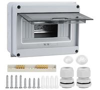 de Distribución Estanca Exterior Electrónica IP65, Caja Cuadro Electrico de Superficie, Caja de Fusibles Eléctrica de Plástico ABS para Empotrar Jardín, Interior, Exterior (8 vías)