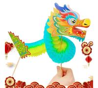 de dragón chino, marioneta de dragón de papel,Guirnalda de papel hecha a mano de Año Nuevo - Kit de marionetas de bricolaje Año Dragón Decoración de de Año Nuevo