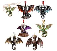 de Dragón Navideño | 6 Piezas 2D Acrílico Decoración del Hogar,Colgante De Dragón para Árbol De Navidad | para Hogar Oficina Hotel Escuela Jardín Patio