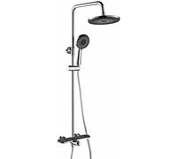 de Ducha 10 Pulgadas, Grifo de Ducha Set de Ducha de Lluvia montada en la Pared Combo Combinado de una Sola manija y Kit de Adornos con bañera, rociador de Mano y Cabezal de Ducha de Lluvia Redonda,