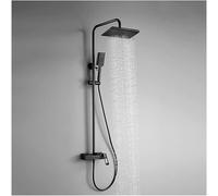 de Ducha con bañera de Tina de Grifo de Ducha Montaje de Pared Montaje de una Sola manija de Cabeza de Ducha con rociador portátil Juego de Ducha, Negro