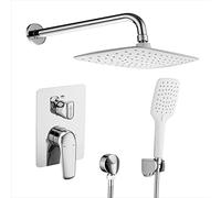 de Ducha cromada de Ducha Oculta, Ducha cromada montada en la Pared con Cabeza de Ducha Superior, Juego de batidores de Ducha Ajustable para el Hotel de baño