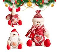 de dulces de Navidad, 3 piezas Organizador de alces de muñeco de nieve para golosinas, recipiente de bocadillos reutilizables con diseño festivo, bolsas de regalo para palomitas de chocolate par