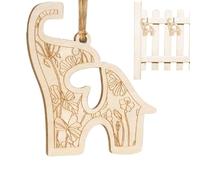 de elefante para hermandad, amistad de elefante | Decoración de elefante de madera con tarjeta de historia, decoración de temporada para tribu femenino, del coche