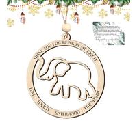 de Elefante para Hermandad, Colgante de árbol de Madera, decoración Colgante de Elefante de Amistad con Tarjeta de Historia para Hermanas y Amigos