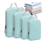 de embalaje de compresión Viajes - Juego de 4 piezas de poliéster 230D, bolsas de vacío ligeras extensibles reutilizables, organizadores de maletas | Vuelo de equipaje Camping para mochileros