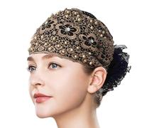 de encaje | Cinta elástica para la cabeza - Diadema elegante de tela elástica de perlas, ajuste cómodo, accesorio antideslizante para el cabello | Estilo de para mujeres y niñas, uso