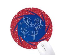 De enero a diciembre de Capricorn Constellation Patron Wheel Mouse Pad de Goma roja Redonda
