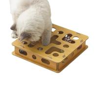 de enriquecimiento de Gato genérica para Gatos con 2 Campanas, Interactivo Cat Scratch Puzzle Enrichment Box Nail File | Cats Scratch Puzzle Boxes for Kitten Stimulation Play Scratching Indoor