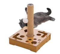 de enriquecimiento de uñas para Gatos, Laberinto de Madera con Tabla de enriquecimiento - rascador con una Bola de Timbre | para Animales domésticos, Cachorro, Conejo, Juego