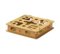 de enriquecimiento para limas de uñas de gato, de madera con 2 cascabeles, interactivo para rascar y rascar