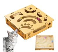 de enriquecimiento para Rompecabezas rascador de Gatos - Placa compuesta de 28 x 28 x 7,3 cm | de uñas de Gato con 4 Bolas de sonajero Juego Interactivo para Cachorros, Gatos, Cachorros