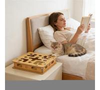 de Enriquecimiento Puzzle para Gatos Rascador - Juguetes de Madera con Campana | De Enriquecimiento para Rascar Uñas,para Interior Juego Caza Instintos Protege