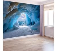 De Ensueño Ártico Papel Pintado Fotográfico, Cueva De Hielo Túnel Vinilo 3D Murales Pared 400 X 280 Cm No Tejido Papel Pintado Azul Para Salón Dormitorio - Murales Decoración Hogareña Artes