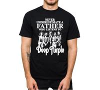 De%EP Pur%ple T Tshirts Camisetas y Tops Never Underestimate a Father Who Listen Best Rock Tops Vintage Style Music 100% Cotton for Men and Women(Medium)