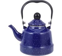 de esmalte silbante para estufa - de esmalte con asa fría al tacto para decoración de cocina (azul, 1,1 L)
