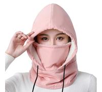 de esquí genérica - 13,78 Pulgadas Termal Invierno Måsk | Windproof Impermeable Hood - poliéster PU Fleece Lined Adjustable Drawstring Neck Warmer For Skiing Cycling Running Hiking, Rosa