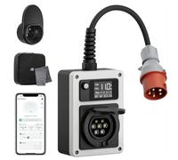 dé Estación de Carga EV 11 kW 16A, Cargador Wallbox con Enchufe CEE y Conector Tipo 2, Cargador de Coche Eléctrico con Edidor de Energía y Tarjeta RFID, para Model Y/3, GLC/A250 y tros VE y PHEV