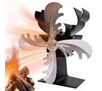 de estufa para leña - de estufa de pellets de 4 hojas, diseño térmico en forma de reno, funcionamiento silencioso accionado por calor, aspas de aluminio duraderas | ca